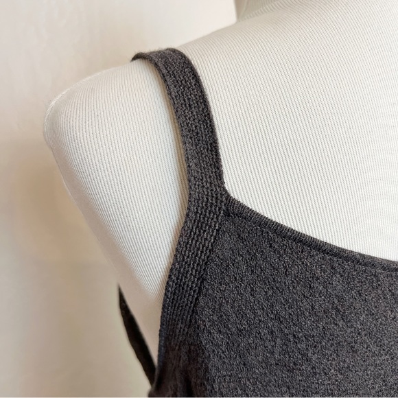 ✖️SOLD✖️•EILEEN FISHER• Gray Wool Knit Sleeveless Surplice Midi Dress - Picture 5 of 10